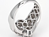 White Cubic Zirconia Rhodium Over Sterling Silver Ring 4.69ctw