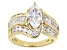 White Cubic Zirconia 18k Yellow Gold Over Sterling Silver Ring 4.69ctw