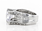 White Cubic Zirconia Rhodium Over Sterling Silver Ring 8.84ctw