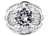 White Cubic Zirconia Rhodium Over Sterling Silver Ring 16.44ctw