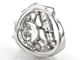 White Cubic Zirconia Rhodium Over Sterling Silver Ring 16.44ctw
