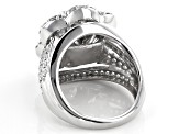White Cubic Zirconia Rhodium Over Sterling Silver Ring 8.64ctw
