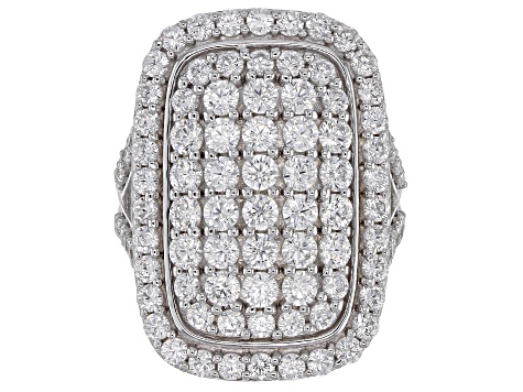 White Cubic Zirconia Rhodium Over Sterling Silver Ring 7.14
