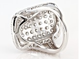 White Cubic Zirconia Rhodium Over Sterling Silver Ring 7.14ctw