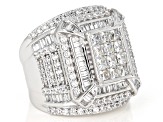 White Cubic Zirconia Rhodium Over Sterling Silver Ring 6.73ctw