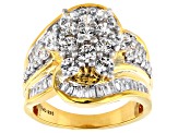 White Cubic Zirconia 18k Yellow Gold Over Sterling Silver Ring 4.50ctw