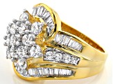 White Cubic Zirconia 18k Yellow Gold Over Sterling Silver Ring 4.50ctw