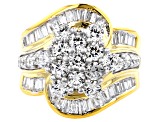 White Cubic Zirconia 18k Yellow Gold Over Sterling Silver Ring 4.50ctw
