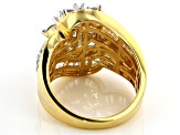 White Cubic Zirconia 18k Yellow Gold Over Sterling Silver Ring 4.50ctw