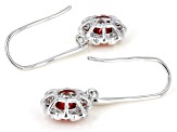 Orange and White Cubic Zirconia Rhodium Over Sterling Silver Earrings 3.76ctw