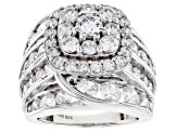 White Cubic Zirconia Rhodium Over Sterling Silver Ring 10.59ctw