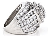 White Cubic Zirconia Rhodium Over Sterling Silver Ring 10.59ctw
