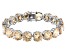 Champagne Cubic Zirconia Rhodium Over Sterling Silver Tennis Bracelet 112.52ctw