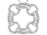 White Cubic Zirconia Rhodium Over Sterling Silver Pendant With 18" Chain and 2" Extender 2.70ctw