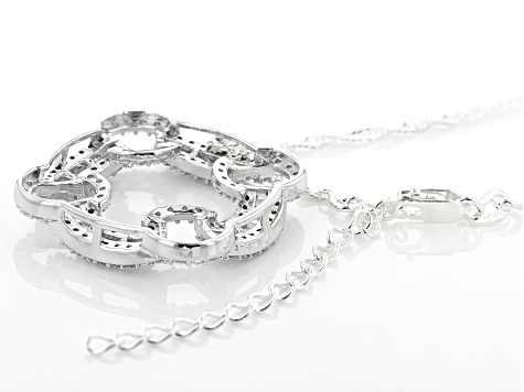 White Cubic Zirconia Rhodium Over Sterling Silver Pendant With 18" Chain and 2" Extender 2.70ctw