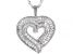 White Cubic Zirconia Rhodium Over Sterling Silver Heart Pendant With Chain 2.00ctw