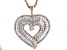 White Cubic Zirconia 18k Rose Gold Over Sterling Silver Heart Pendant With Chain 2.00ctw