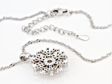 White Cubic Zirconia Rhodium Over Sterling Silver Snowflake Pendant With Chain 2.99ctw