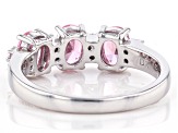 Pink and White Cubic Zirconia Rhodium Over Sterling Silver Ring 2.13ctw