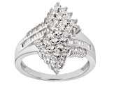 White Cubic Zirconia Platinum Over Sterling Silver Ring 1.69ctw
