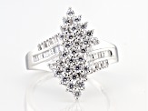 White Cubic Zirconia Platinum Over Sterling Silver Ring 1.69ctw