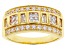 White Cubic Zirconia 18K Yellow Gold Over Sterling Silver Ring 1.36ctw