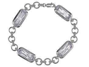 White Cubic Zirconia Rhodium Over Sterling Silver Bracelet 22.64ctw