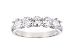 White Cubic Zirconia Rhodium Over Sterling Silver Band Ring 2.25ctw