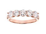 White Cubic Zirconia 18K Rose Gold Over Sterling Silver Band Ring 2.25ctw