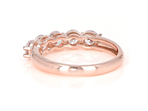 White Cubic Zirconia 18K Rose Gold Over Sterling Silver Band Ring 2.25ctw