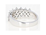 White Cubic Zirconia Rhodium Over Sterling Silver Band Ring 2.70ctw