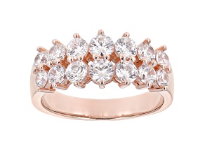 White Cubic Zirconia 18K Rose Gold Over Sterling Silver Band Ring 2.70ctw