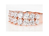 White Cubic Zirconia 18K Rose Gold Over Sterling Silver Band Ring 2.70ctw
