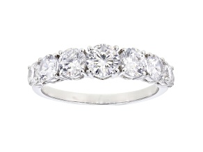 White Cubic Zirconia Rhodium Over Sterling Silver Band Ring 3.52ctw