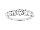 White Cubic Zirconia Rhodium Over Sterling Silver Band Ring 3.52ctw