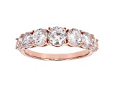 White Cubic Zirconia 18K Rose Gold Over Sterling Silver Band Ring 3.52ctw