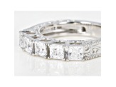 White Cubic Zirconia Rhodium Over Sterling Silver Band Ring 2.25ctw