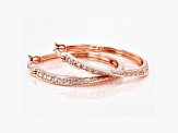 White Cubic Zirconia 18K Rose Gold Over Sterling Silver Hoop Earrings 1.17ctw