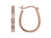 White Cubic Zirconia 18K Rose Gold Over Sterling Silver Hoop Earrings 0.48ctw