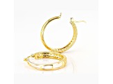 White Cubic Zirconia 18K Yellow Gold Over Sterling Silver Hoop Earrings 1.54ctw