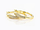 White Cubic Zirconia 18K Yellow Gold Over Sterling Silver Hoop Earrings 0.89ctw