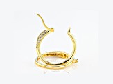White Cubic Zirconia 18K Yellow Gold Over Sterling Silver Hoop Earrings 0.89ctw
