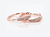 White Cubic Zirconia 18K Rose Gold Over Sterling Silver Hoop Earrings 0.89ctw