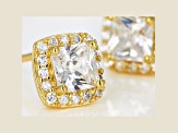 White Cubic Zirconia 18K Yellow Gold Over Sterling Silver Earrings 1.34ctw