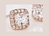 White Cubic Zirconia 18K Rose Gold Over Sterling Silver Earrings 1.34ctw