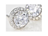 White Cubic Zirconia Rhodium Over Sterling Silver Earrings 1.93ctw