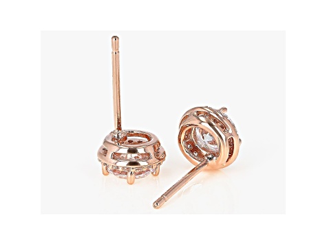 White Cubic Zirconia 18K Rose Gold Over Sterling Silver Earrings 1.93ctw