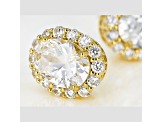 White Cubic Zirconia 18k Yellow Gold Over Sterling Silver Earrings 5.16ctw