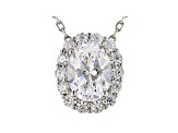 White Cubic Zirconia Rhodium Over Sterling Silver Pendant With Chain 2.66ctw
