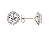 White Cubic Zirconia Rhodium Over Sterling Silver Earrings 4.82ctw